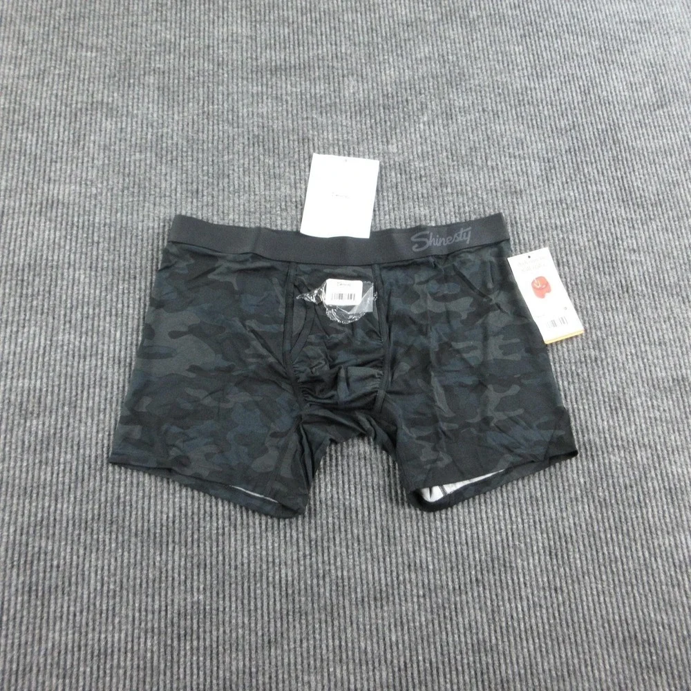 Shinesty Boxer Briefs Mens XL Black Camouflage Modal Spandex Ball Hammock NWT
